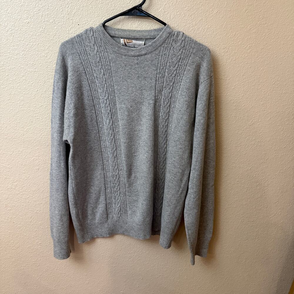 VTG Neil Norman 100% 2-Ply Cashmere crewneck Sweater M Gray Luxury Minimalist